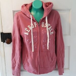 Aeropostale medium pink zipper hoodie jacket